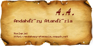 Andaházy Atanázia névjegykártya